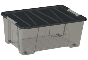 Κουτί Αποθήκευσης Πλαστικό Dea Home Jolly Μ57xΠ39xΥ24cm 35lt Γκρι/Μαύρο