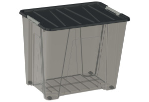 Κουτί Αποθήκευσης Πλαστικό Dea Home Jolly Μ57xΠ39xΥ47cm 70lt Γκρι/Μαύρο