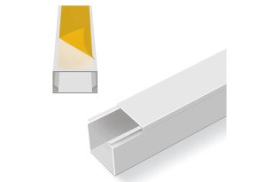 Κανάλι Τοίχου Αυτοκόλλητο 16x16mm, 2Μ, Λευκό