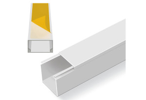 Κανάλι Τοίχου Αυτοκόλλητο 25x25mm, 2Μ, Λευκό