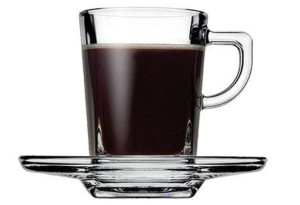 Espiel Carre Φλυτζάνι και Πιάτο Espresso Γυάλινο Διάφανο 75ml