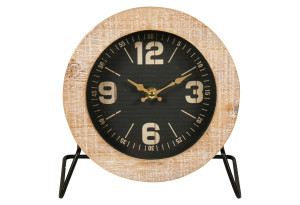 Επιτραπέζιο Ρολόι Αναλογικό Ostaria Wood&Metal Φ20x21.5cm