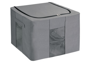 Ionion Κουτί Αποθήκευσης Non Woven Γκρι 60x40x35cm με 3 Μεταλλικά Πλαίσια