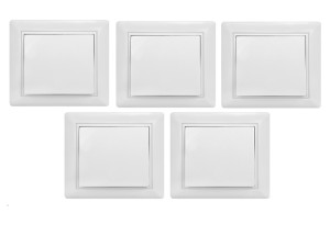 illuminON Alfa Διακόπτης A/R Λευκός με Πλαίσιο 5 Tεμάχια