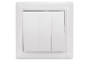 illuminON Alfa Διακόπτης Τριπλός Απλός Λευκός με Πλαίσιο