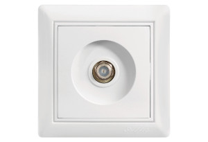 illuminON Alfa Πρίζα TV Δορυφορική Λευκή με Πλαίσιο