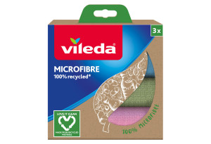 Vileda Πανί Καθαρισμού Recycled Microfiber 3 Τεμάχια