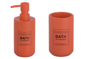 Marva Home Bath Ντισπένσερ & Ποτηροθήκη Πορτοκαλί