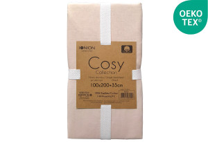 Σεντόνι Μονό Ionion Cosy Beige με Λάστιχο Μ200xΠ100xΥ35cm