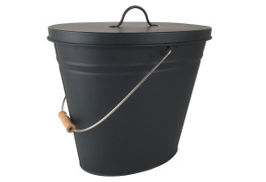 Δοχείο Συλλογής Στάχτης Homefit LB57B με Καπάκι Φ35x28x40cm Μαύρο