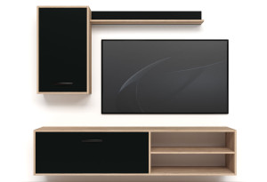 Σύνθετο Kitwood Prime Σονόμα/Μαύρο Μ200xΠ35xΥ195cm Μελαμίνη