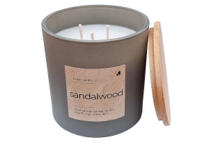 Αρωματικό Κερί σε Ποτήρι με Καπάκι Dry Sandalwood Φ10x10cm