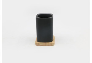 Ποτηροθήκη Inter Ceramic Μαύρη/Καφέ