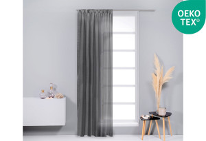 Κουρτίνα Easy Home Mandolin 270x140cm Γκρι με Τρέσα
