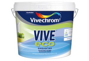 Χρώμα Πλαστικό Vivechrom Vive Eco Λευκό 9lt