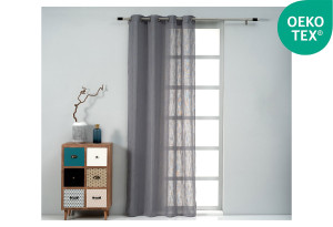 Κουρτίνα Easy Home Castanet 260x140cm Γκρι με Τρουκς