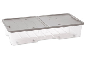 Κουτι Αποθήκευσης Πλαστικό Dea Home Masterbox Μ57xΠ39xΥ15.9cm 25lt Γκρι/Διάφανο με 4 Ρόδες