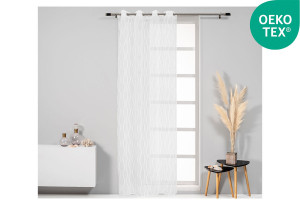 Κουρτίνα Easy Home Tres 260x140cm Λευκή με Τρουκς