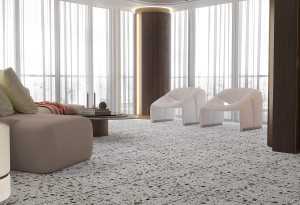 Γρανιτοπλακάκι Terrazzo Veneto 60x60cm Λευκό/Μαύρο