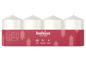 Σετ Κερί Κορμός Bolsius Φ4x6cm Λευκό 4τμχ