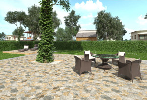 Γρανιτοπλακάκι Rivestone 45x45cm Γκρι/Καφέ
