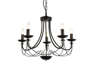 Κρεμαστό Φωτιστικό Arte Illumina Classic 5xΕ14 Μαύρο