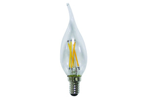 Λάμπα LED Filament Dimmable Wellio 4.2W E14 C37 480lm Θερμό Λευκό