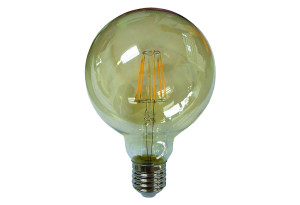 Λάμπα LED Filament Dimmable Gold Wellio 8W E27 G125 1080lm Θερμό Λευκό
