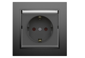 Πρίζα Σούκο με Καπάκι 16A IlluminON Alfa Μαύρη