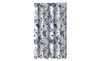 Κουρτίνα Μπάνιου Ionion Roses Υφασμάτινη Μπλε 180x180cm
