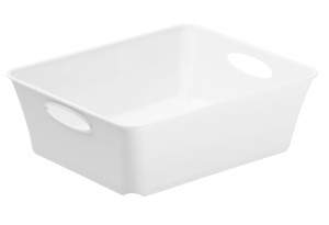 Καλάθι Αποθήκευσης Πλαστικό Rotho Living Μ18.6xΠ15.1xΥ6cm 1lt Λευκό