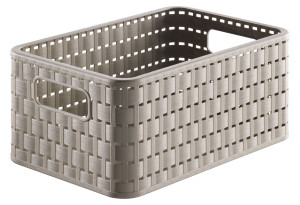 Καλάθι Αποθήκευσης Πλαστικό Rotho Country Μ28xΠ18.5xΥ12.6cm 6lt Cappuccino