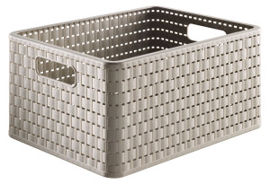 Καλάθι Αποθήκευσης Πλαστικό Rotho Country Μ36.8xΠ27.8xΥ19.1cm 18lt Cappuccino