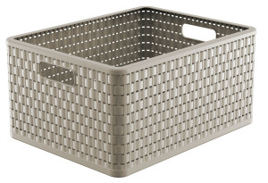 Καλάθι Αποθήκευσης Πλαστικό Rotho Country Μ43xΠ33xΥ21.5cm 28lt Cappuccino