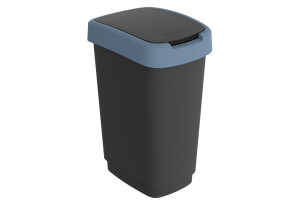 Κάδος Απορριμμάτων Rotho Twist Πλαστικός 25lt Γραφίτης/Μπλε