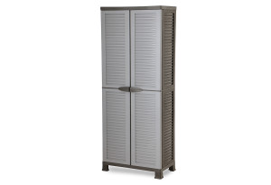 Ντουλάπα Πλαστική Δίφυλλη Ram Star M68xΠ39xY171.5cm με 4 Ράφια & Χώρισμα
