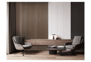 Ηχοαπορροφητικό Πάνελ Τοίχου Walnut Oak MDF Καρυδιά Μ244xΠ52cm 18mm 1.27m²