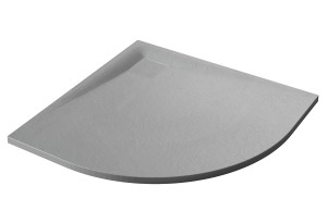 Βάση Ντουσιέρας Tema Glass Stone Ημικυκλική 80x80cm Ανθρακί