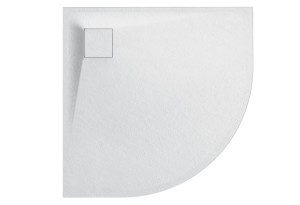 Βάση Ντουσιέρας Tema Glass Stone Ημικυκλική 90x90cm Λευκή