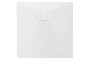 Βάση Ντουσιέρας Tema Glass Stone Τετράγωνη 90x90cm Λευκή