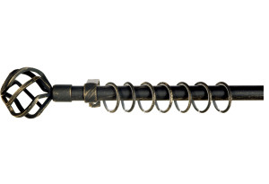 Κουρτινόβεργα Central Home Murchia Επεκτεινόμενη Φ16/19mm 120/210cm Μαύρη/Χρυσή