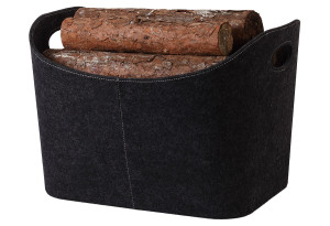 Καλάθι για Ξύλα Home&Camp M53.5XΠ43XΥ34cm Γκρι Felt