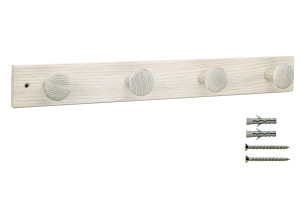 Κρεμάστρα Ash Wood Λευκή με 4 Γάντζους