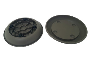 Πιάτο Γλάστρας Plastona Φ.25cm Γκρι-Καφέ με 4 Ρόδες