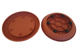 Πιάτο Γλάστρας Φ.30cm Τερακότα με 6 Ρόδες