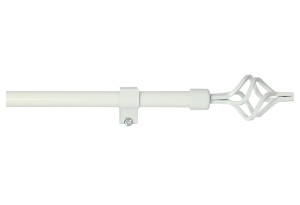 Κουρτινόβεργα Central Home Flower Επεκτεινόμενη Φ9/12mm 60/120cm Λευκή