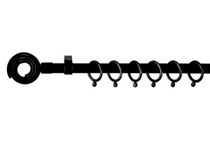 Κουρτινόβεργα Central Home Snail Επεκτεινόμενη Φ16/19mm 160/300cm Μαύρη