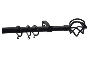 Κουρτινόβεργα Central Home Murchia Επεκτεινόμενη Φ16/19mm 160/300cm Μαύρο Ματ