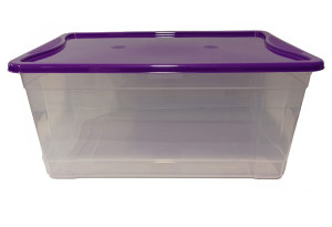 Κουτί Αποθήκευσης Πλαστικό Budget Μ59xΠ40xΥ26.5cm 45lt Μωβ/Διάφανο