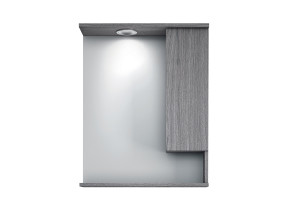 Καθρέπτης Επίπλου Μπάνιου Drop Eco/Cubo 60cm 1 Ερμάριο Δεξί με LED Wenge Γκρι